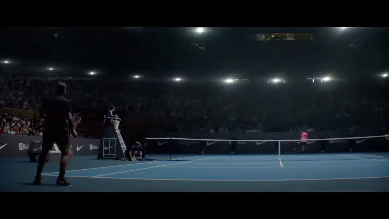Film still from Nike The Roger Effect commercial